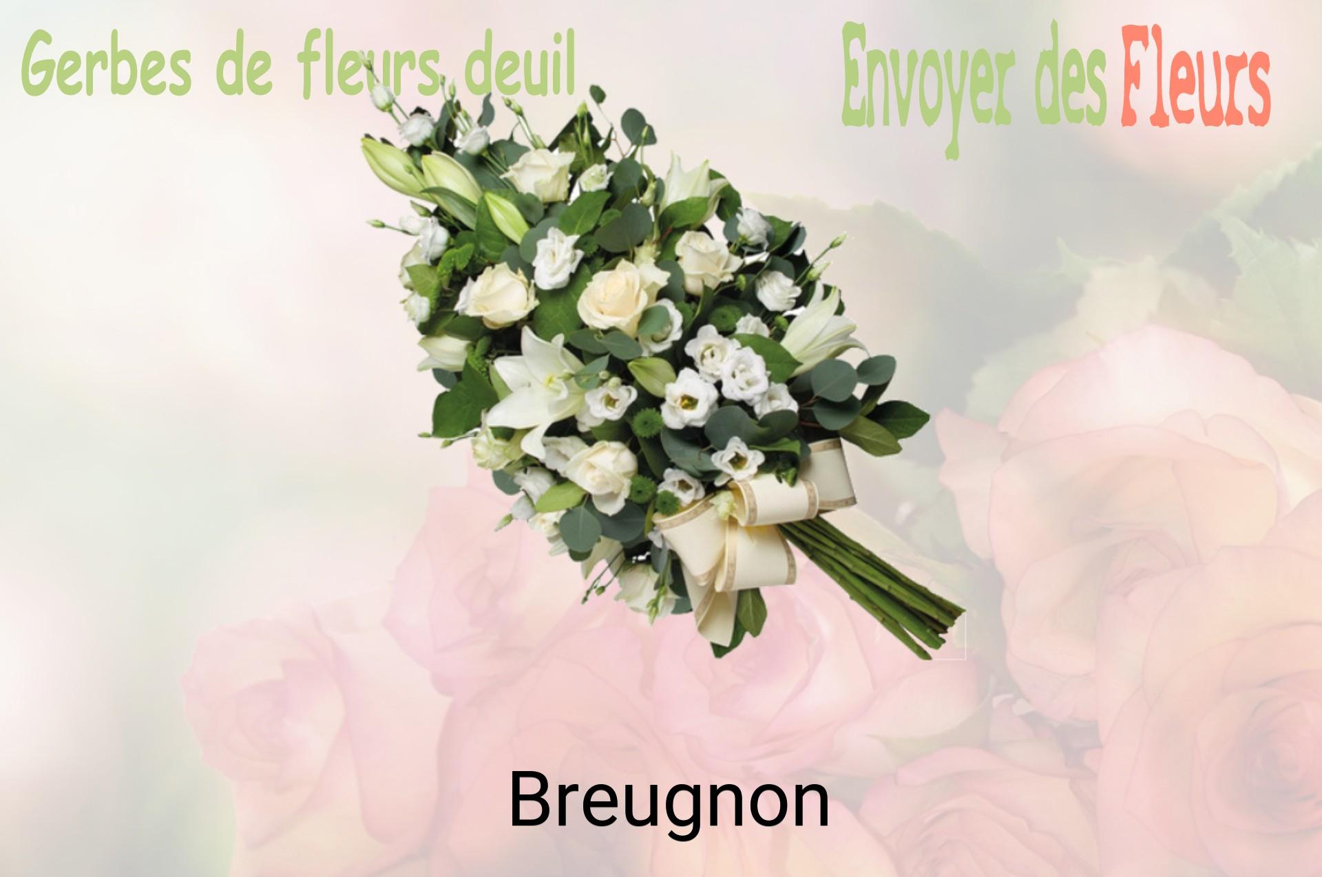 Gerbe de fleurs de deuil livrée à Breugnon